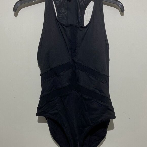 Bond-eye Wopmen's Black Sleeveless Racerback Mesh Padded Swimsuit Size Medium - Picture 1 of 10